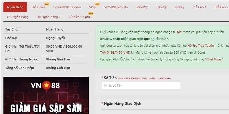 Các bước nạp tiền VN88 qua ví điện tử đơn giản, an toàn