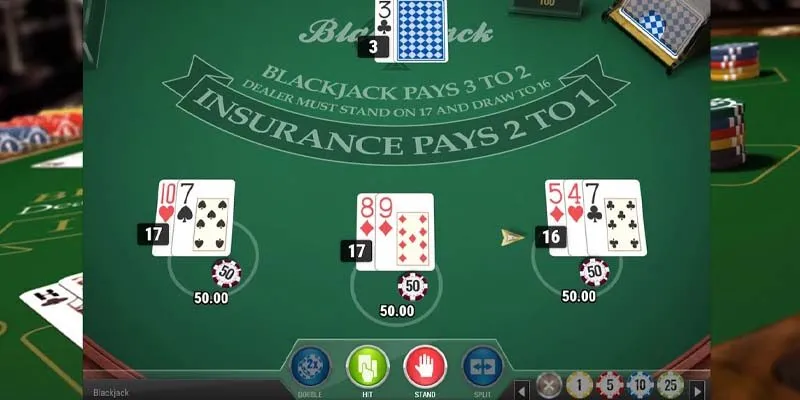 Game Blackjack dùng bộ bài Tây để chơi